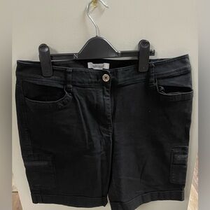 White House Black Market Bermuda Shorts Pockets Sz 8 Women Black Excellent Cond